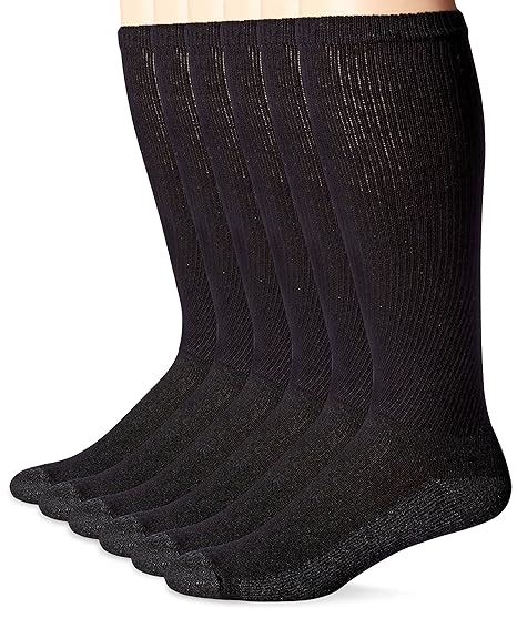 Hanes Men S FreshIQ ComfortBlend Over The Calf Socks Black Pack Of Amazon In