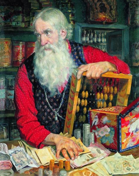 Commercial law, rights and obligations of the merchant. A Merchant, 1918 - Boris Kustodiev - WikiArt.org