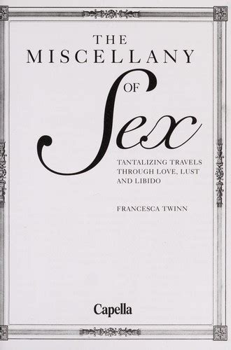 the miscellany of sex by francesca twinn open library