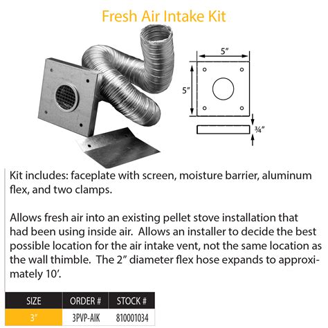 Duravent Pellet Vent Pro 3 4 Fresh Air Intake Kit 3pvp Aik — North Country Fire