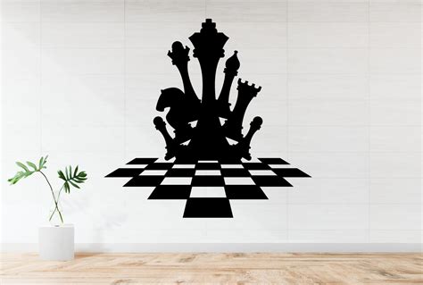 Chess Gambit Wall Art Dijital Ai Pdf Dxf Etsy