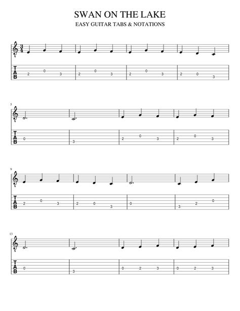 Being able to read sheet music is a great skill that every guitar player should at least try to acquire. SWAN ON THE LAKE | EASY GUITAR TABS & NOTATIONS | BEGINNER ...