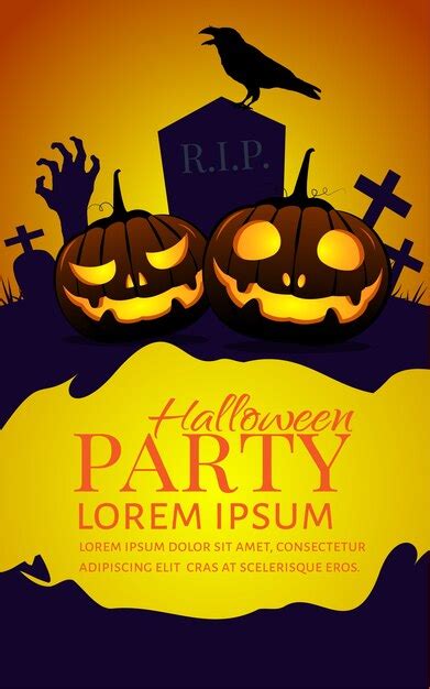 Premium Vector Halloween Pumpkins Party Poster