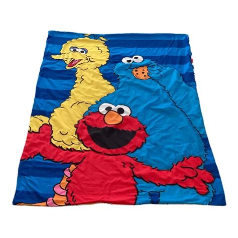 Vintage Sesame Street Crib Nursery Blanket 43x32 Elmo Big Bird Cookie Monster 33 98 Picclick