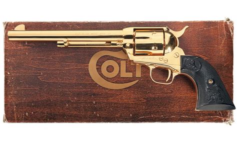 Gold Plated Colt Third Generation Single Action Army Revolver With