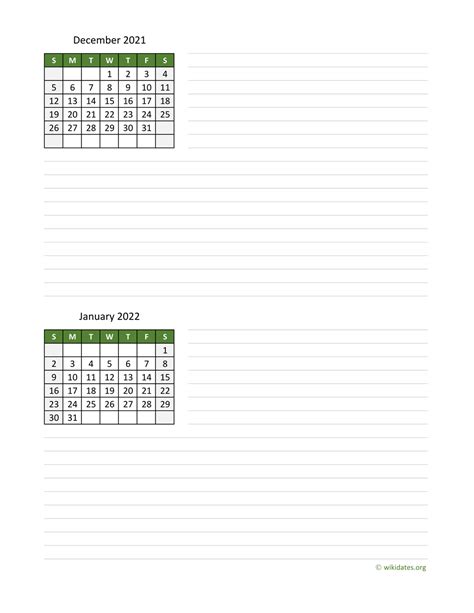 December 2021 And January 2022 Calendar