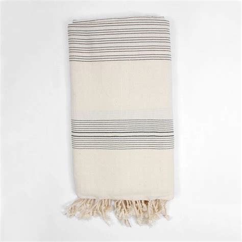 Handwoven Turkish Towel Black Stripe Turkish Towels White Turkish