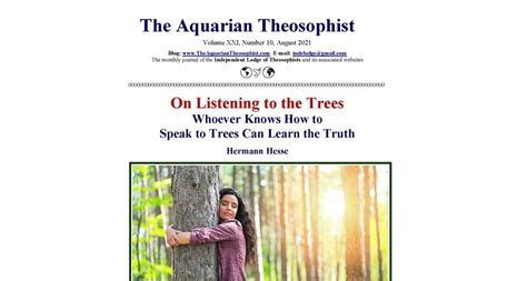 The Aquarian Theosophist August 2021