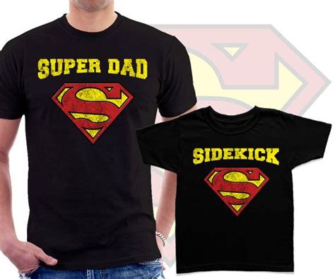 Super Dad And Sidekick Matching T Shirts Dad And Kid