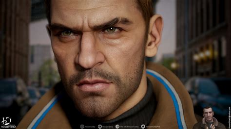3d Model Of Niko Bellic Real Time Hossein Diba Grand Theft Auto Artwork Grand Theft Auto 4