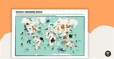 Critically Endangered Species Map Poster Teaching Resource Teach