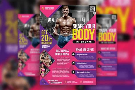 30 Clean And Powerful Fitness Flyer Templates Creatisimo