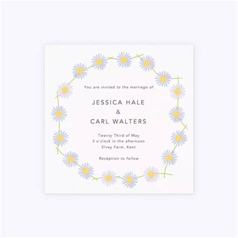 daisy chain wedding invitation christening invitations party invite design daisy chain