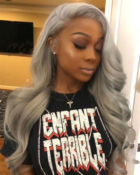 24 Inch Wavy Gray Wigs For African American Women The Same As The
