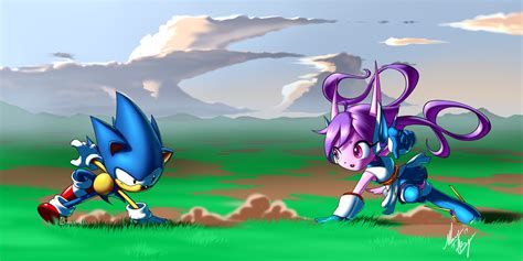 Sonic And Lilac Freedom Fighters By Digi Ink By Marquis On Deviantart