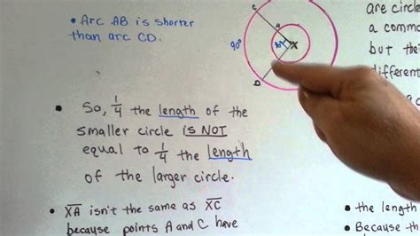 First calculate what fraction of a full turn the angle is. Concentric Circles, Radius, Arc (Geometry #197) - YouTube