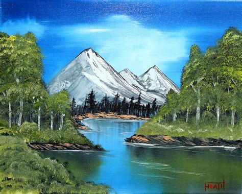 Mountain Valley River Painting By Ryan Heath