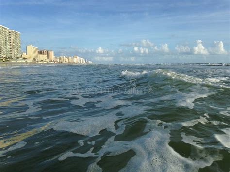Big Waves With Foam Rolling On Daytona Beach At Daytona Beach Shores