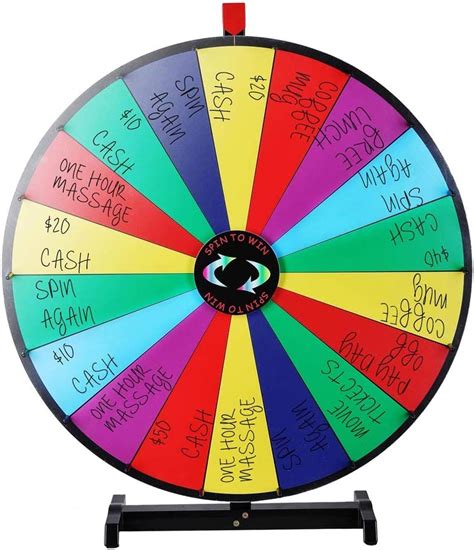 Winspin Tabletop 30 18 Slot Colorful Spin Prize Wheel For