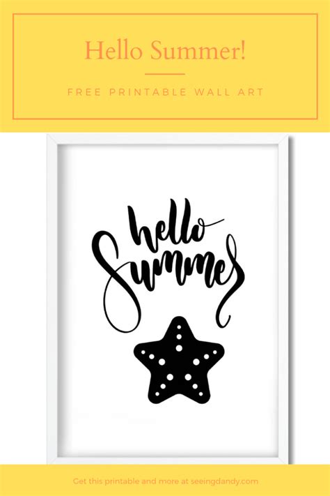 Free Printable Hello Summer Wall Art Seeing Dandy Blog