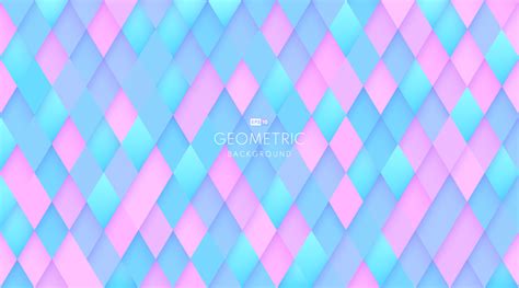 Abstract Seamless Diamond Shape Light Blue And Candy Pink Color