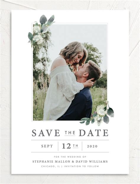 Romantic Bohemian Wedding Printable Save The Date Postcard Engagement