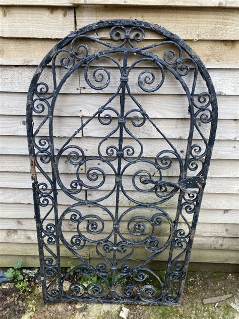 Beautiful Black Iron Arched Gate Authentic Reclamation