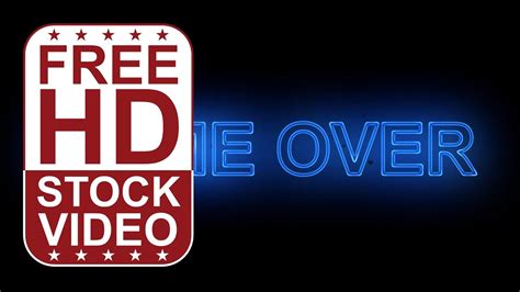 Free Stock Videos Animated Text Game Over With Blue Neon Effect Seamless Loop Animation