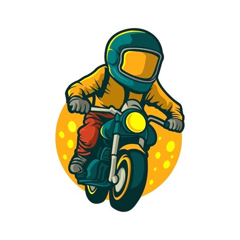 Premium Vector Cartoon Biker Riding Motorcycle Illustration Mascot