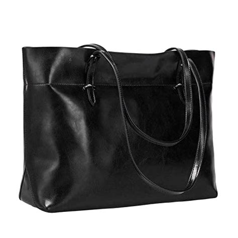 S Zone Women Vintage Genuine Leather Tote Shoulder Bag Handbag Upgraded