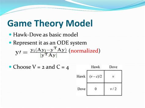 PPT Using The Hawk Dove Model And Ordinary Differential Equation