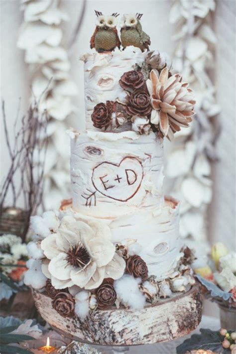 Beautiful Bridal 10 Winter Wedding Cake Ideas Rustic
