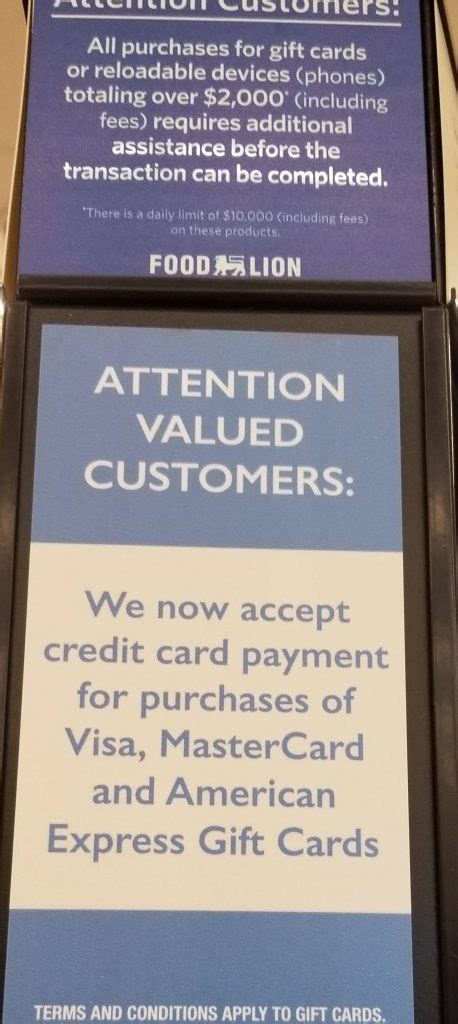 Check spelling or type a new query. Food Lion Now Accepts Credit Card for Prepaid Gift Card Purchases - Doctor Of Credit