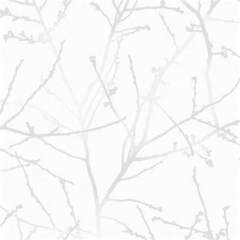 Superfresco Easy Innocence White Mica Tree Twig Wallpaper