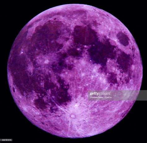 Scenic View Of Purple Full Moon Stock Photo Getty Images