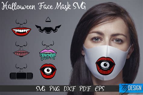 Halloween Face Mask Svg Face Mask Designs Halloween Svg By Fly