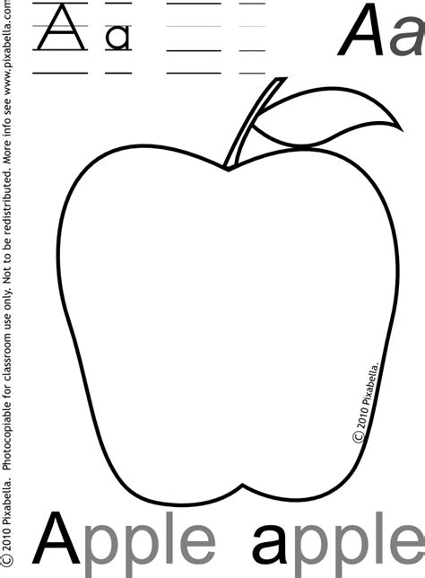 A is for Apple coloring page | Abc coloring pages, Coloring pages to print, Apple coloring pages