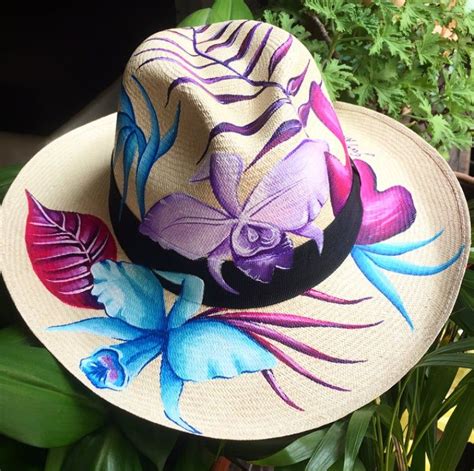 Hand Painted Natural Straw Hats Genuine Aguadeño Style Hat Colombia