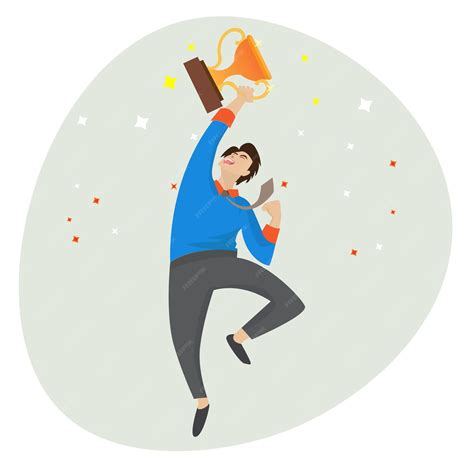 Premium Vector The Business Man Was Celebrating And Jumping With A