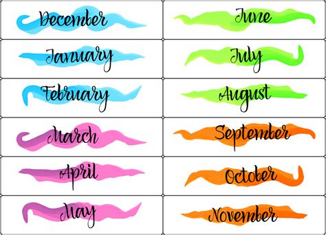10 Best Printable Months Of Year Cards