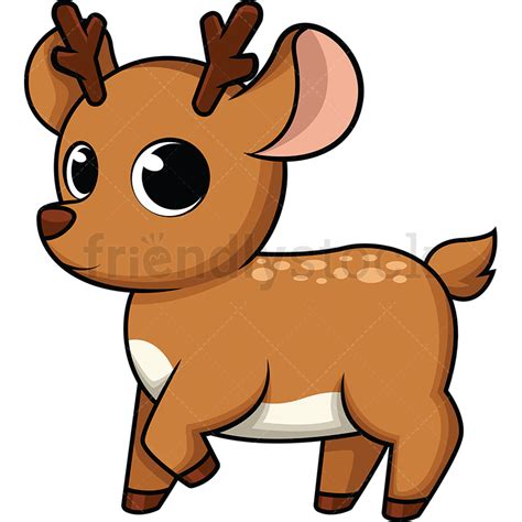 Cute Baby Deer Cartoon Vector Clipart Friendlystock