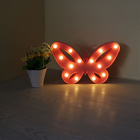 The sturdy steel construction of this fixture will accomplish your style for years to come. YiaMia Pink Butterfly Night Light LED Letter Lights ...