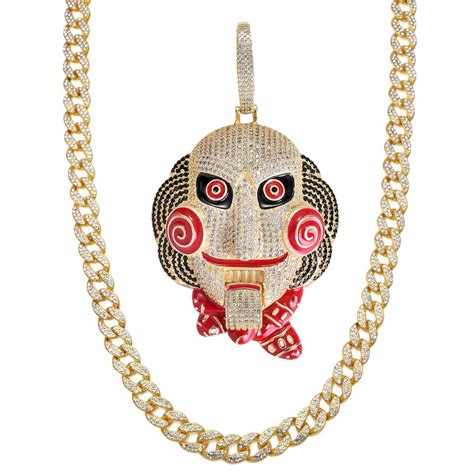 Buy Moca Jewelry Hip Hop Iced Out Bling 6ix9ine Chain Clown 69