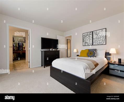 Modern Residential Bedroom Interior Stock Photo Alamy