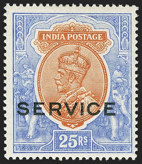 India Official Stamps Scott O52 O65 Sg O73 O96 India 1912 3p 25r