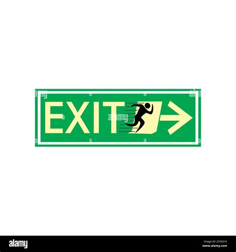 Exit Door Run Sign Symbol Vector Stock Vector Image And Art Alamy