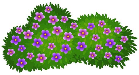 Green Bush With Flowers Transparent Png Clip Art Image Free Clip Art