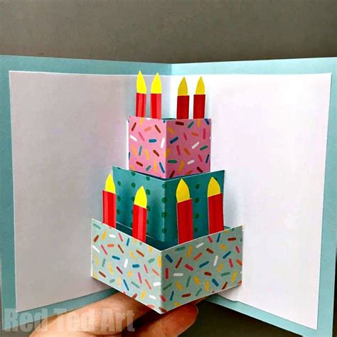Easy Pop Up Birthday Card Diy Love This Diy Birthday Cake Card So