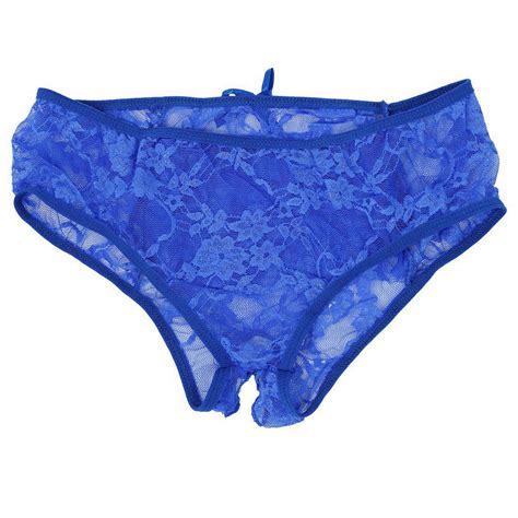 sexy lace crotchless panties briefs womens lingerie underwear royal blue xl z7j8 ebay