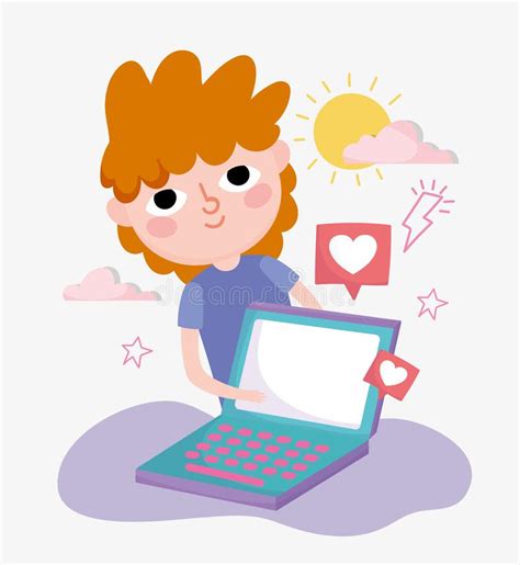 Laptop In Love Stock Illustration Illustration Of Communication 15476894